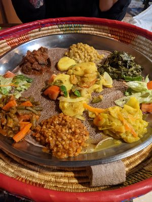 Vegan plater at Taste of Ethiopia in Pflugerville