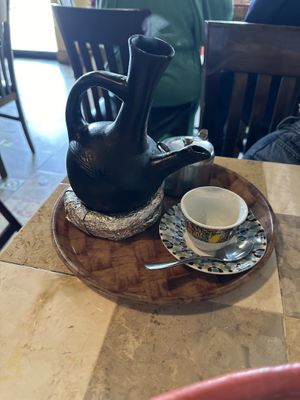 Traditional coffee. Must try   at Taste of Ethiopia in Pflugerville