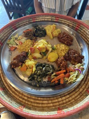 So amazing and filing. Eat with hands!  at Taste of Ethiopia in Pflugerville