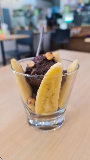 Chocolate Ice-cream with banana at Bai Plu House in Bangkok