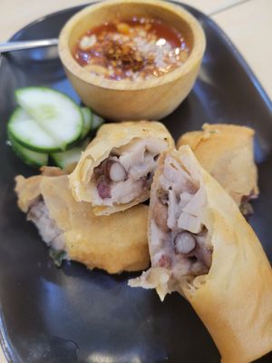 Bean and potato fried roll - nice 😋 at Bai Plu House in Bangkok