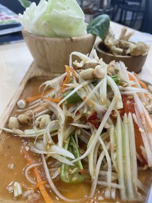 Vegan papaya salad  at Bai Plu House in Bangkok