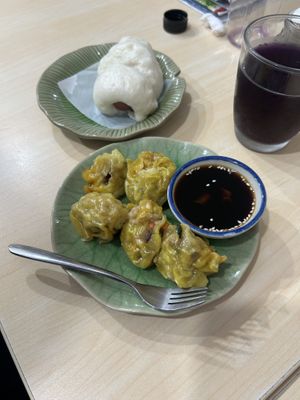 Mushroom dumps and Chinese hot dog bao  at Bai Plu House in Bangkok