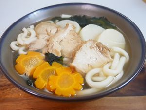 Udon snow mushroom with kombu soup at Bai Plu House in Bangkok