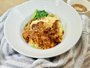 Vegan roasted duck /noodle
 at Bai Plu House in Bangkok