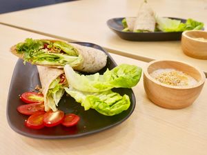 Tortillas caesar roll at Bai Plu House in Bangkok