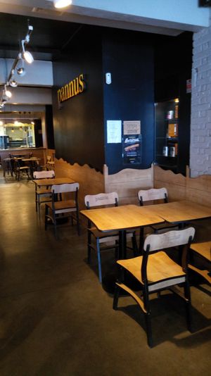 Inside seating area at Pannus in Barcelona