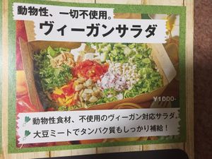 Vegan salad with soy meat at Ensalada Feliz in Tokyo