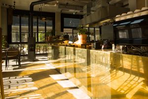 Plenty of natural light in our wonderful space.  at Café Nullpunkt in Berlin