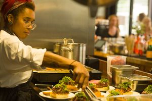 We serve vegetarian, vegan and gluten free food!  at Café Nullpunkt in Berlin