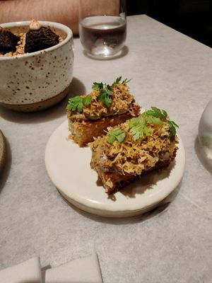 Focaccia with mushroom at Land in Birmingham