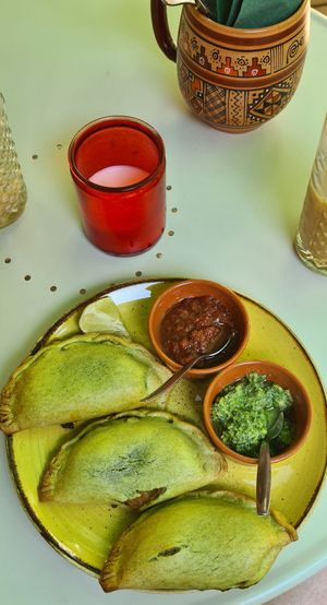 Vegan empanada at Cafe Lima in Aarhus