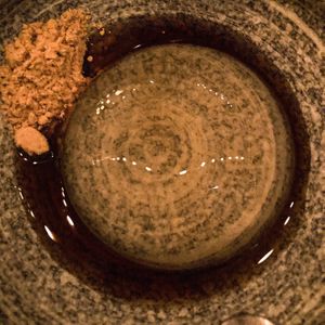 Jelly cake with syrup and roasted soy   at Umami Ramen & Izakaya in Montreal