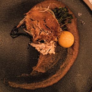 Mushroom steak and “egg"  at Umami Ramen & Izakaya in Montreal