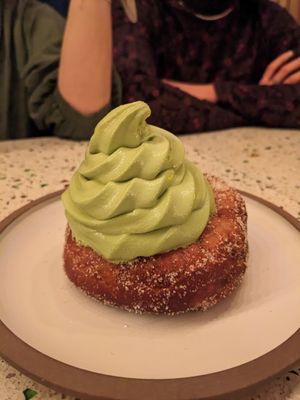 Beigne maison et glace molle au matcha at Umami Ramen & Izakaya in Montreal