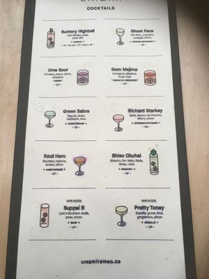 Drinks at Umami Ramen & Izakaya in Montreal