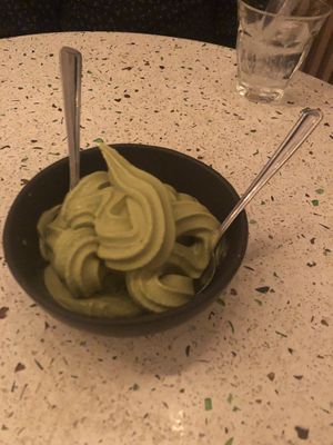 Matcha ice cream at Umami Ramen & Izakaya in Montreal