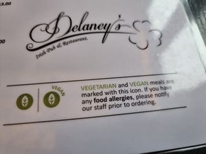Vegan label at Delaney's in Bruges