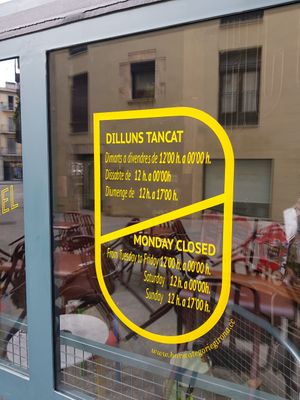 Turns out the schedule on HappyCow wasn't real :) at Hors Categorie in Girona