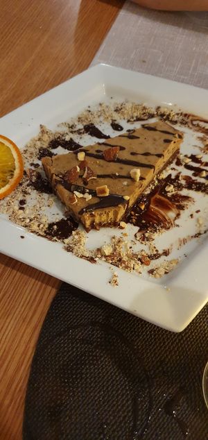 Chocolate and hazelnut vegan pie at Bistro Bukarica in Krk