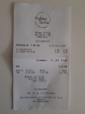 30.01.2020 at Madame Tartine in Cologne