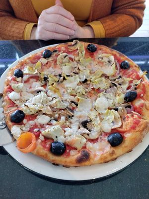 Artichokes, black olives, tomatoes, mushrooms, red onions at Milano - Harvey's Quay in Limerick