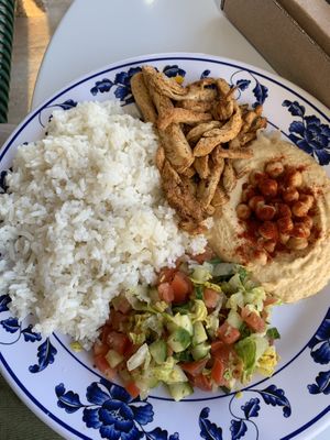 Shawarma platter  at Nabati Vegan Mediterranean in Oklahoma City
