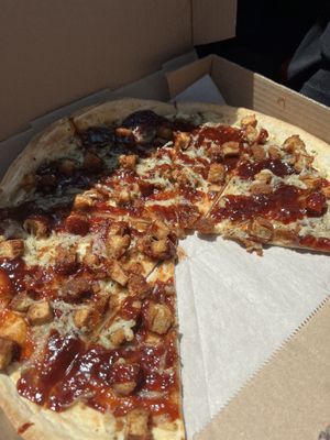 BBQ pizza was really good  at Nabati Vegan Mediterranean in Oklahoma City