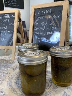 Canned goods 🧿🌱 at Nabati Vegan Mediterranean in Oklahoma City