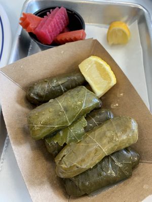 Stuffed grape leaves  at Nabati Vegan Mediterranean in Oklahoma City
