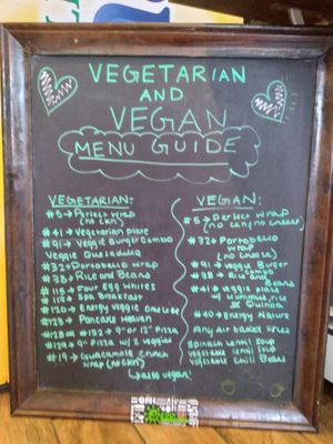 Easy vegan / veggie menu at Energy Fuel in Bellmore