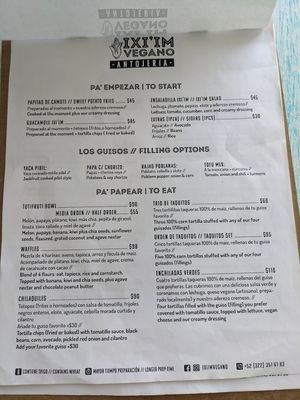 Menu at iXiMeek | Plant Based Project in Bucerias