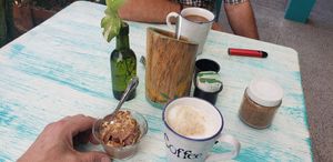Vegan latte and vegan ice cream at iXiMeek | Plant Based Project in Bucerias