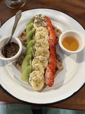 Waffles - work of art!  at iXiMeek | Plant Based Project in Bucerias