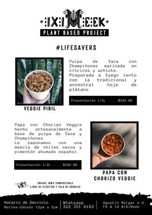 LifeSavers Menu at iXiMeek | Plant Based Project in Bucerias