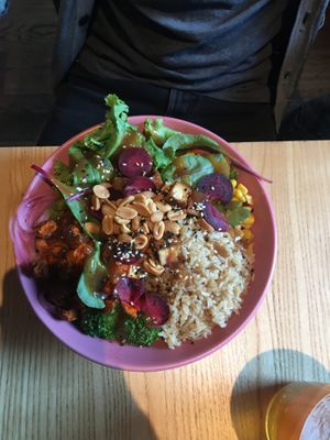 Marinated tofu and brown rice at RoseHip Bistro - Pylimo in Vilnius