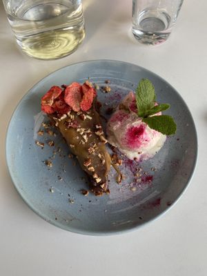 Chocolate tarte with ice cream  at RoseHip Bistro - Pylimo in Vilnius