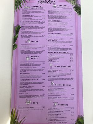 English menu  at RoseHip Bistro - Pylimo in Vilnius