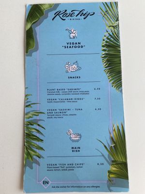 English menu  at RoseHip Bistro - Pylimo in Vilnius