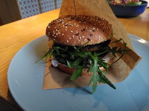 Portobello burger at RoseHip Bistro - Pylimo in Vilnius