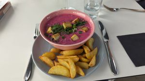 Beetroot soup at RoseHip Bistro - Pylimo in Vilnius