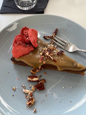 Carmel salted torte (yummy)   at RoseHip Bistro - Pylimo in Vilnius