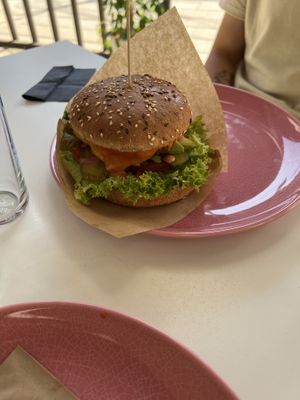Beyond burger Mexican (non vegan friend thought it tasted like meat)  at RoseHip Bistro - Pylimo in Vilnius