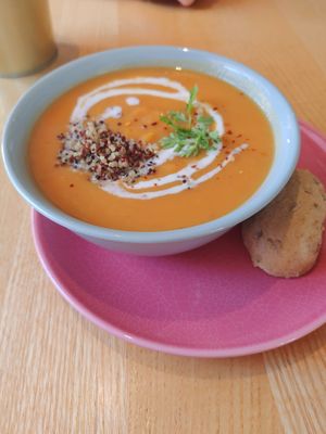 Sweet potato soup at RoseHip Bistro - Pylimo in Vilnius