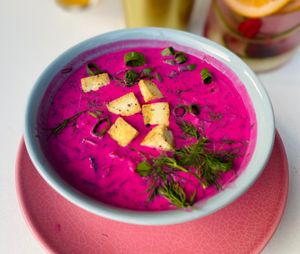 Beetroot soup at RoseHip Bistro - Pylimo in Vilnius