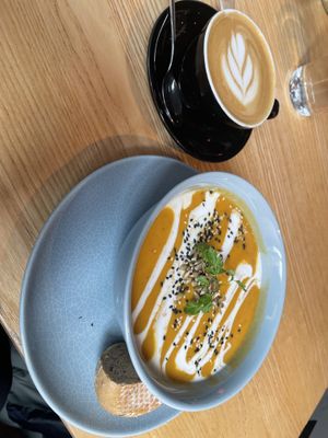 Sweet potato soupp  at RoseHip Bistro - Pylimo in Vilnius