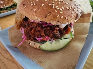 Jackfruit burgerr  at RoseHip Bistro - Pylimo in Vilnius