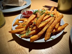 Sweet potato fries with beetroot ketchup   at RoseHip Bistro - Pylimo in Vilnius