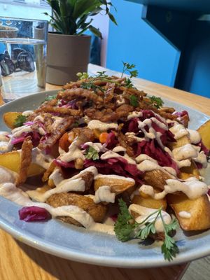 Bakes potatoes with Tempeh   at RoseHip Bistro - Pylimo in Vilnius