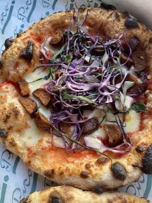 Vegetarian “lamb” pizza  at Pico Pizza - Nørrebro in Copenhagen